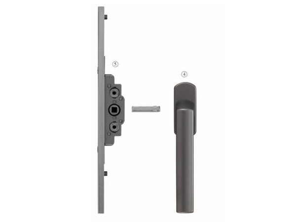 Hidden hinge, flat opening, lower hanging window, 180 ° opening